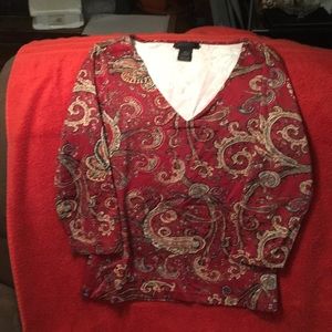 Limited paisley 3/4 sleeve stretch shirt